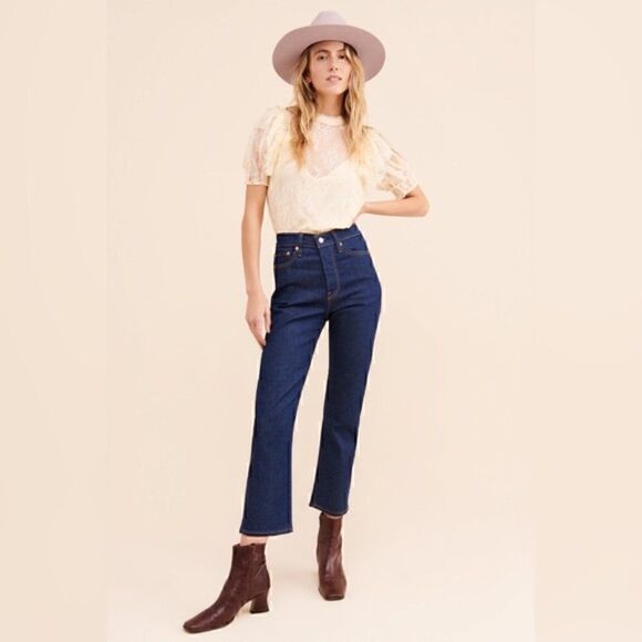 NEW $98 FREE PEOPLE SECRET ADMIRER LACE BLOUSE - Picture 3 of 14